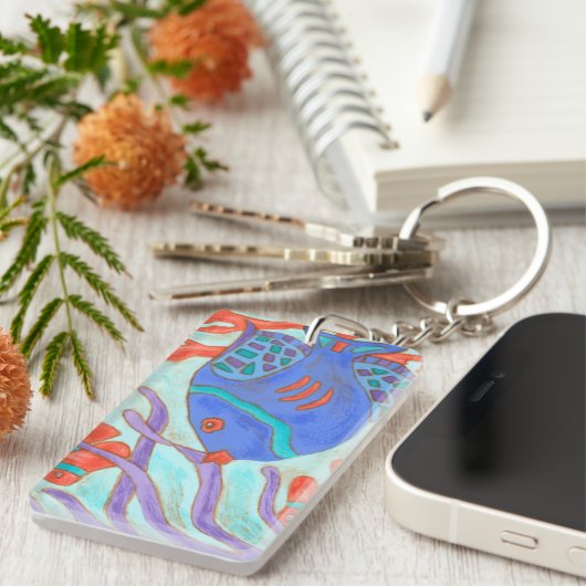 Porte-clés Poisson de couleur pop (Devant droit)