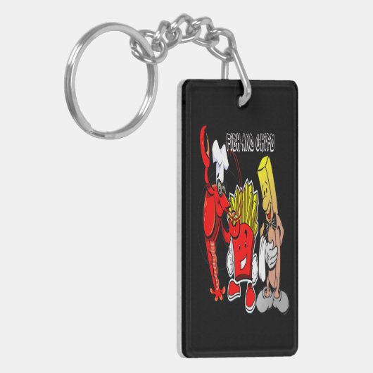 Porte-clés Poisson et chips d'été rétro (Devant gauche)