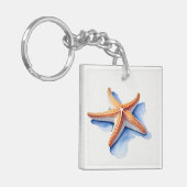Porte-clés Poisson étoilé et silhouette bleue (Devant gauche)