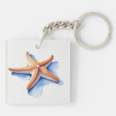 Porte-clés Poisson étoilé et silhouette bleue (Dos)