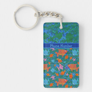 Porte-clés Poisson Fun Coloré Personnalisé Porte - clé Oblong