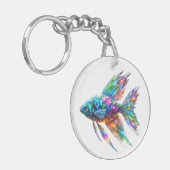 Porte-clés Poisson géométrique à lumière de prisme (Devant gauche)
