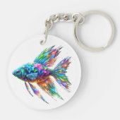 Porte-clés Poisson géométrique à lumière de prisme (Dos)