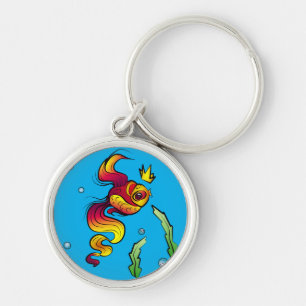 Porte-clés Poisson royal à couronne d'or