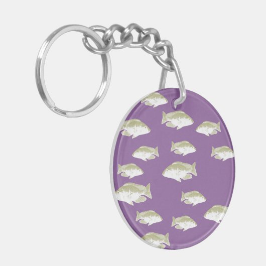 Porte-clés Poisson sur violet (Devant gauche)