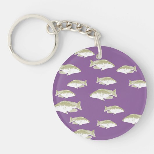 Porte-clés Poisson sur violet (Devant)