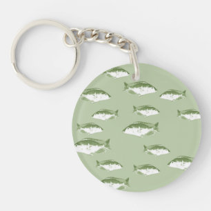 Porte-clés Poisson vert olive