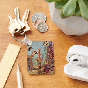 Porte-clés Poisson vintage en Océan, Corail Tropical Epervier