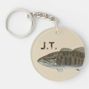 Porte-clés Poissons bas avec le monogramme ou le nom