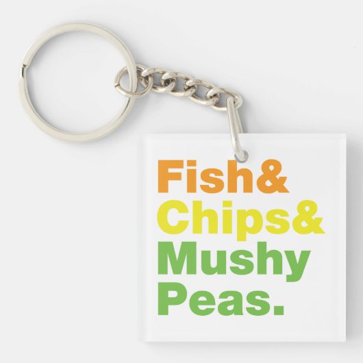 Porte-clés Poissons & Chips & Pois Musqués. (Devant)