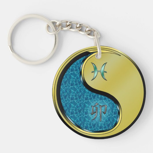 Porte-clés Poissons et lapin métallique (Devant)