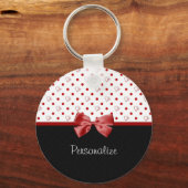 Porte-clés Poitrine rouge et noir poitrine avec nom (Recto)