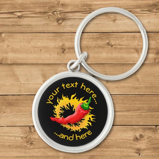 Porte-clés Poivre avec flamme