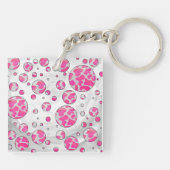 Porte-clés Poka Dot Vache rose et blanc (Dos)