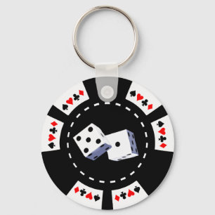 PORTE-CLÉS POKER CHIP AVEC ORNEMENT DICE