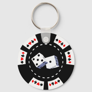 PORTE-CLÉS POKER CHIP AVEC ORNEMENT DICE