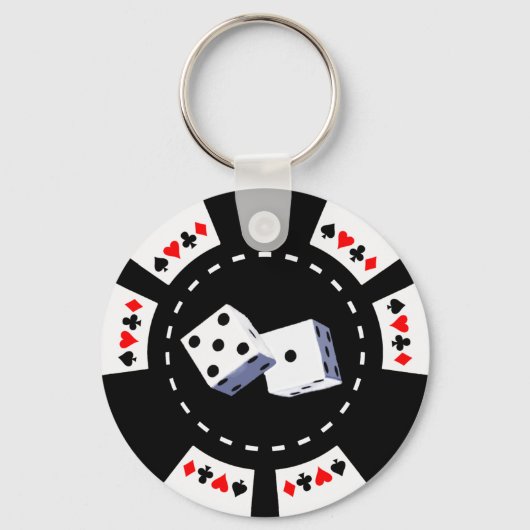 PORTE-CLÉS POKER CHIP AVEC ORNEMENT DICE (Recto)