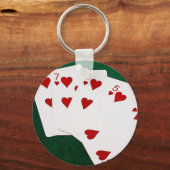 Porte-clés Poker Hands - Flush droit - Coeur (Recto)