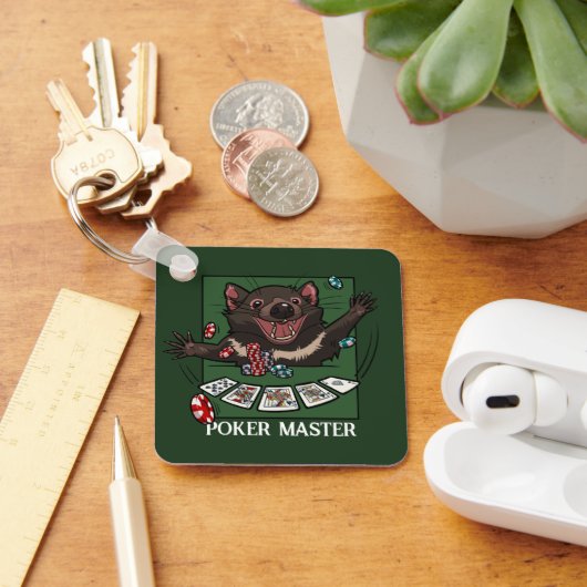 Porte-clés Poker Master Royal Flush Tasmanian Devil Dessin (Bureau)