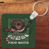 Porte-clés Poker Master Royal Flush Tasmanian Devil Dessin (Verso)