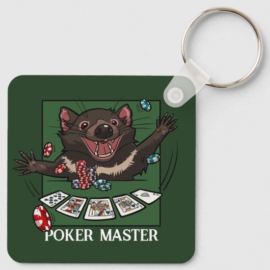 Porte-clés Poker Master Royal Flush Tasmanian Devil Dessin (Dos)