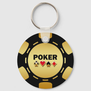 PORTE-CLÉS POKER NOIR ET OR