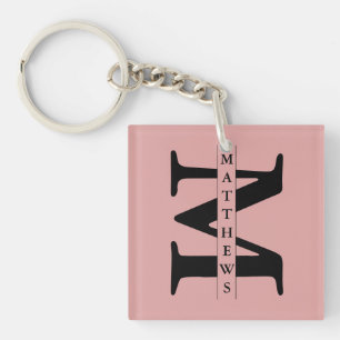 Porte-clés Poker personnalisé avec monogramme et nom