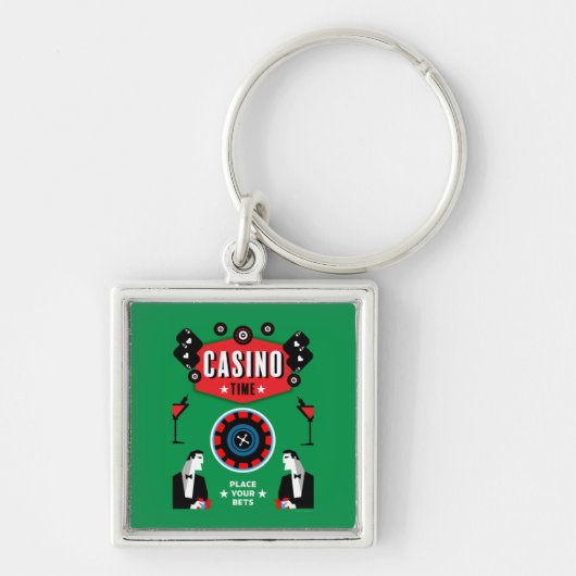 Porte-clés Poker Roulette de Casino  (Devant)
