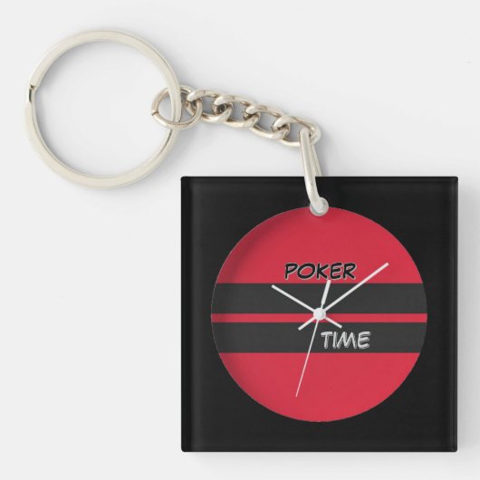 Porte-clés Poker Time Rouge Noir (Devant)