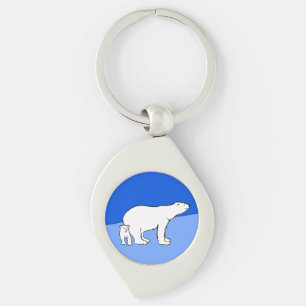 Porte-clés Polar Bear Mom and Cub Peinture - Wildlife Art