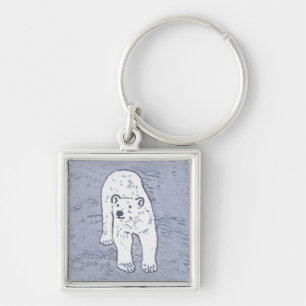 Porte-clés Polar Bear on Ice Painting - Original Wildlife Art