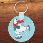 Porte-clés Polar bear on ice skates (Recto)
