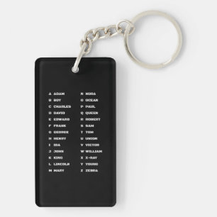 Porte-clés Police Application de la loi Alphabet phonétique P