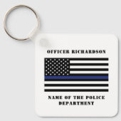 Porte-clés Police de la ligne bleue mince (Recto)