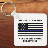 Porte-clés Police de la ligne bleue mince (Recto)