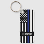 Porte-clés Police de la ligne bleue mince (Recto)