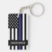 Porte-clés Police de la ligne bleue mince (Dos)