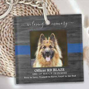 Porte-clés Police Dog Memorial K9 Officier En Mémoire Amoure