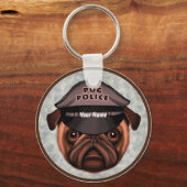 Porte-clés Police Pug (Recto)