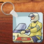 Porte-clés Police Sur Un Porte - clé De Moto<br><div class="desc">Cette conception est de police sur une moto. Le policier est en uniforme de pilotis assis sur la moto déjà à partir. Cette police sur moto design look super sur ce Porte - clé</div>