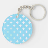 Porte-clés Polka blanche croise sur bleu bébé (Dos)