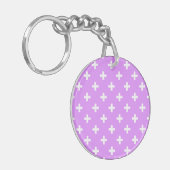 Porte-clés Polka blanche croise sur lilas (Devant gauche)