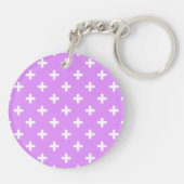Porte-clés Polka blanche croise sur lilas (Dos)