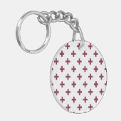 Porte-clés Polka de mûre croise sur blanc (Devant gauche)