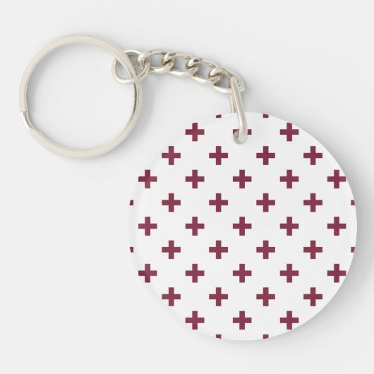 Porte-clés Polka de mûre croise sur blanc (Devant)