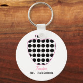 Porte-clés Polka Dot Apple enseignant (Recto)