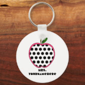 Porte-clés Polka Dot Apple Teacher (Recto)