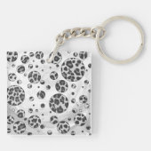 Porte-clés Polka Dot Leopard Design noir et blanc (Dos)