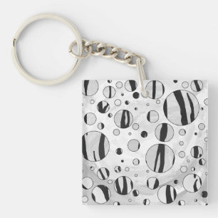 Porte-clés Polka Dot Tiger noir et blanc