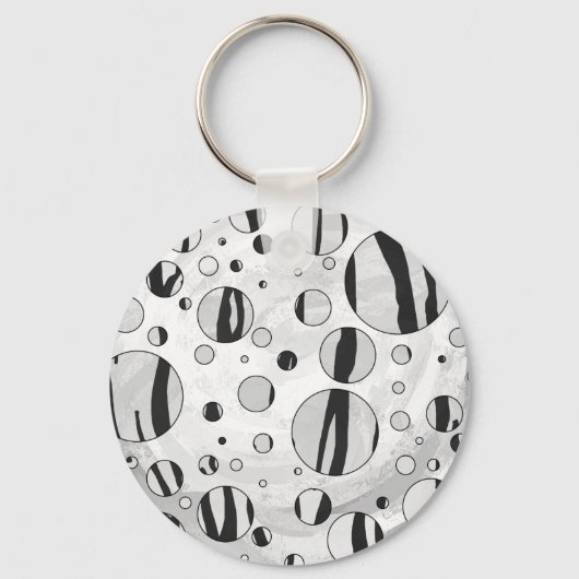 Porte-clés Polka Dot Tiger noir et blanc (Recto)